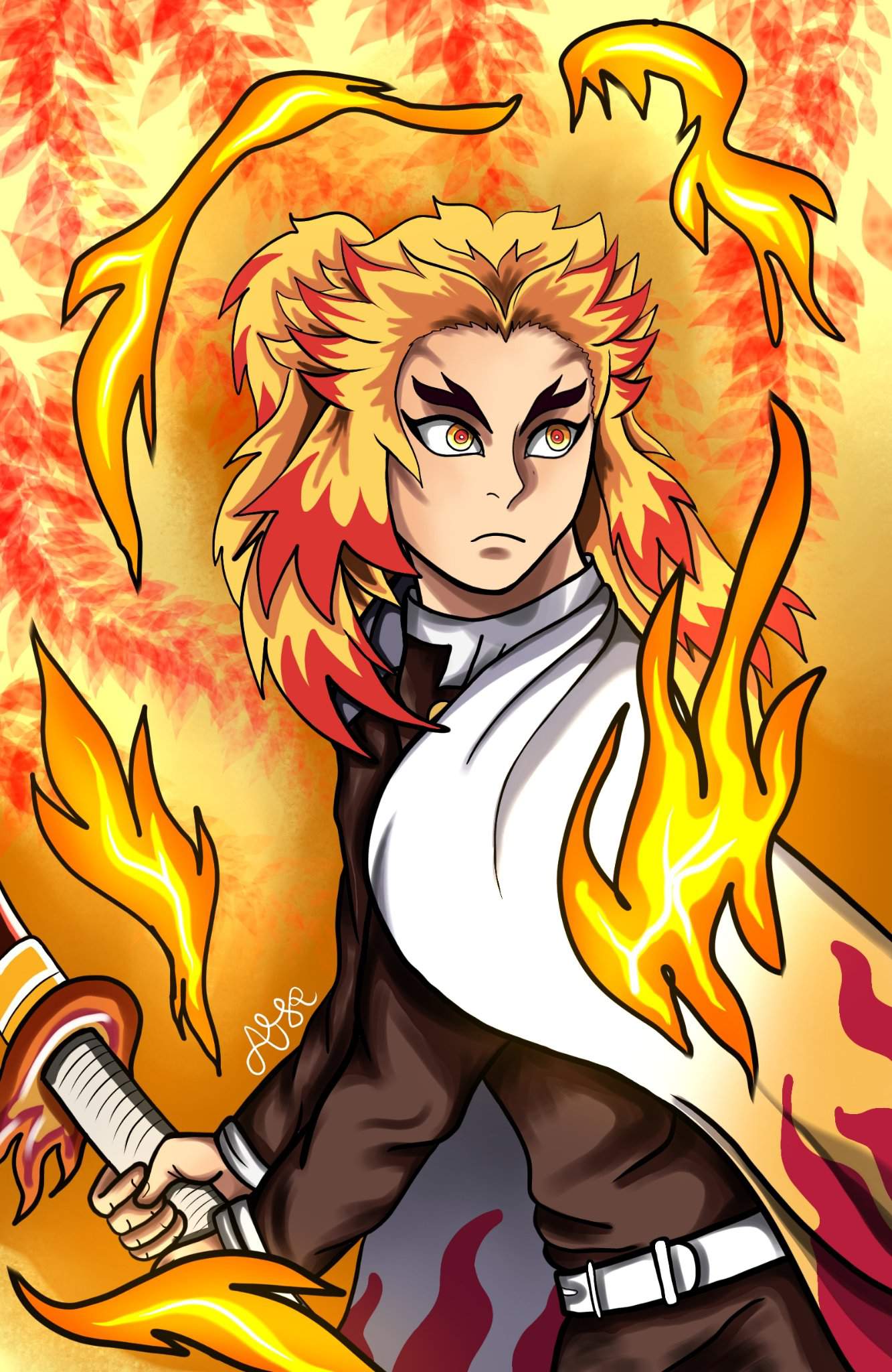 Rengoku Kyojuro fanart!! | Demon Slayer: Kimetsu No Yaiba Amino