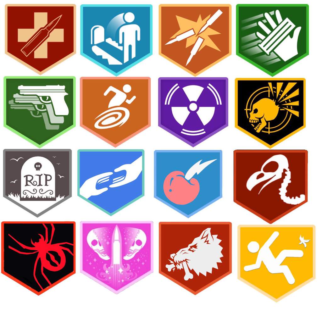 Some cold war styled perk icons. “Banana colada” and “vulture aid” icon ...