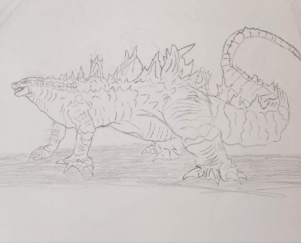 My attempt on drawing godzilla on crawl mode | Godzilla Amino