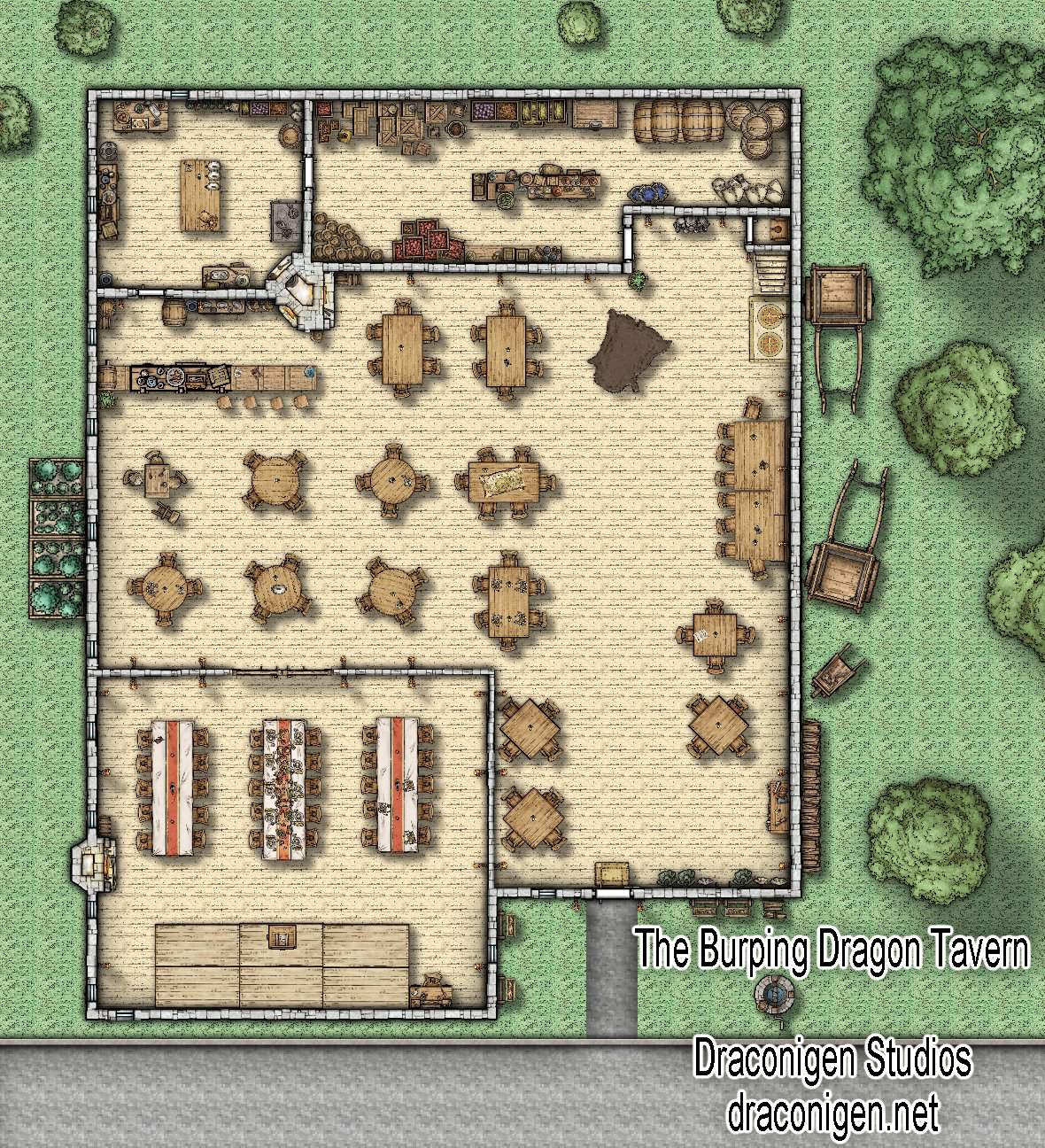 Battlemap: Taverne zum rülpsenden Drachen | Draconigen Network Amino